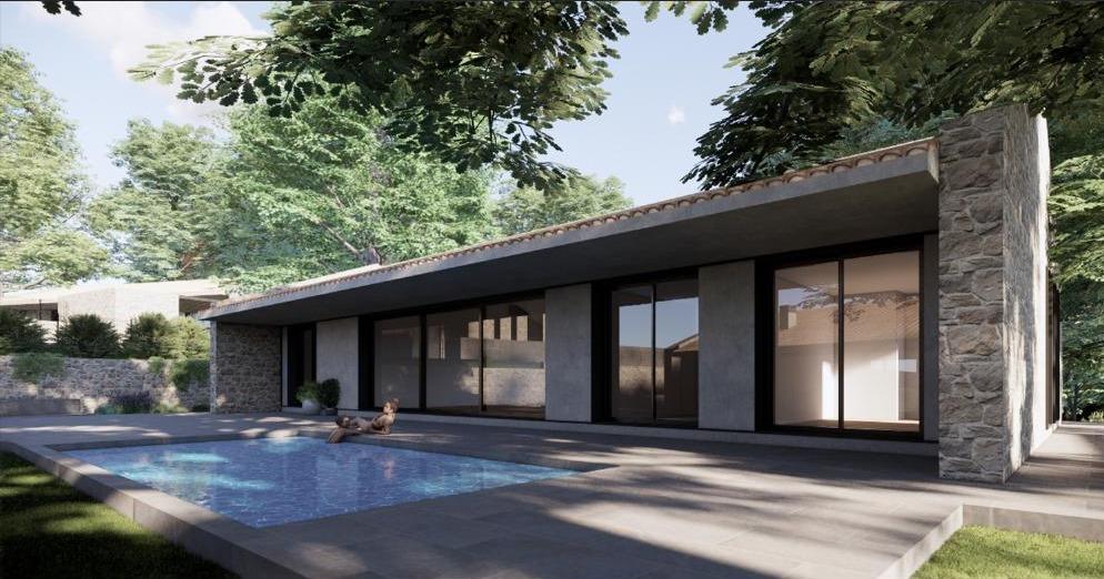 Vivienda 2 · piscina y fachada sur