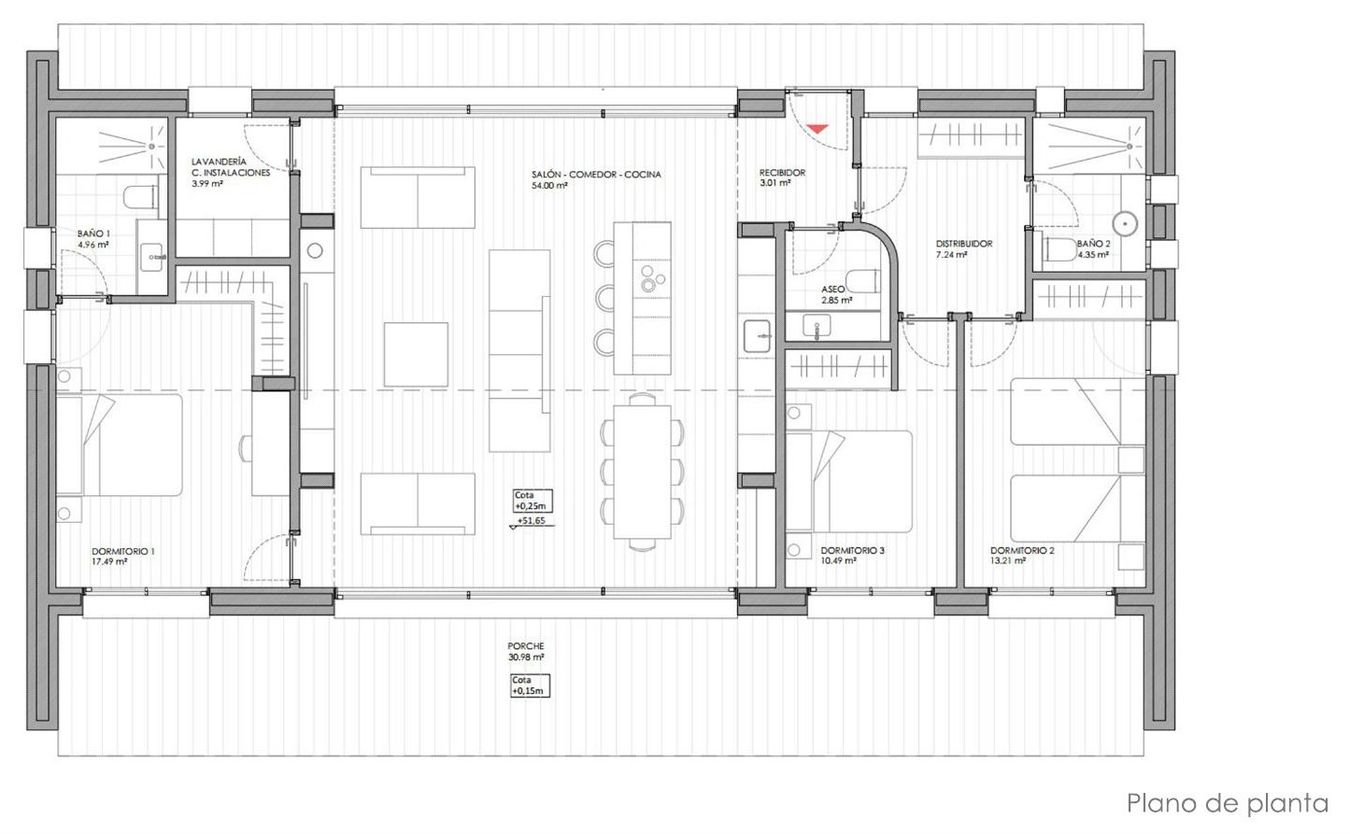 Plano de planta de la Vivienda 2