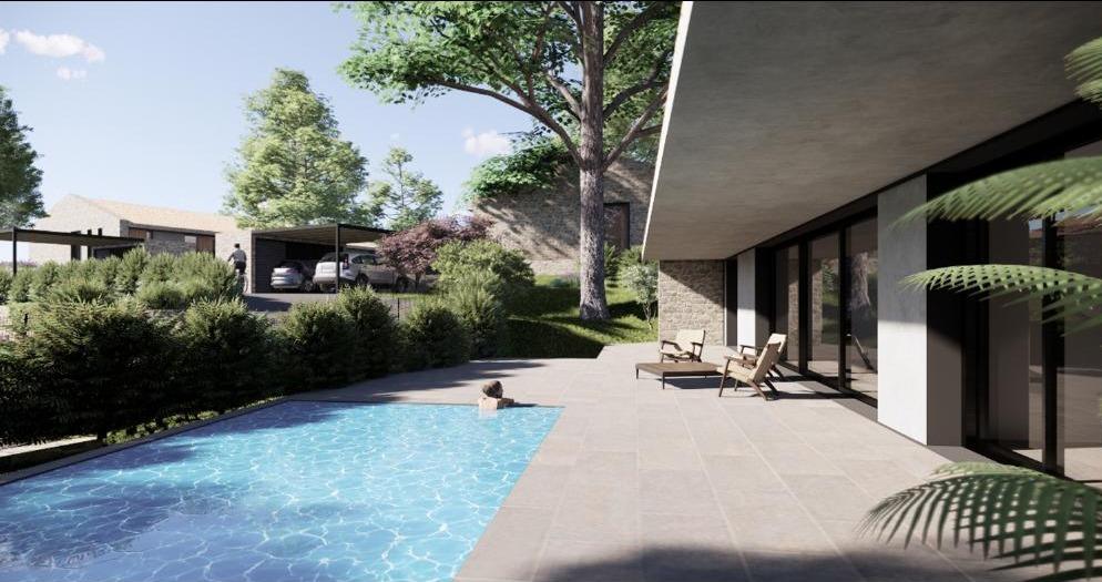 Vivienda 3 · piscina y zona de estar exterior