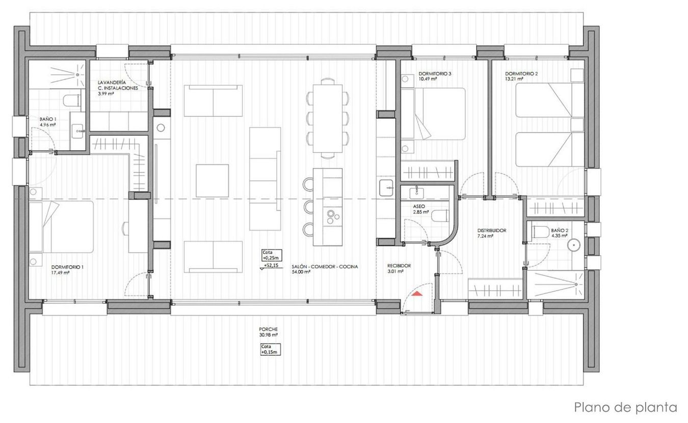 Plano de planta de la Vivienda 3