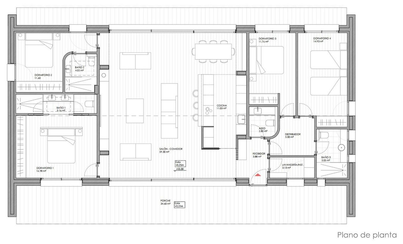 Plano de planta de la Vivienda 4