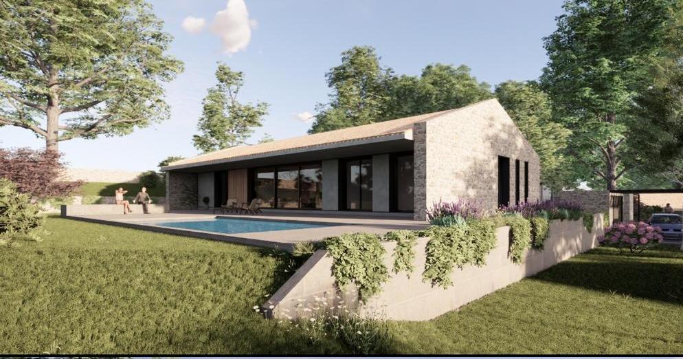 Vivienda 5 · piscina y fachada sur
