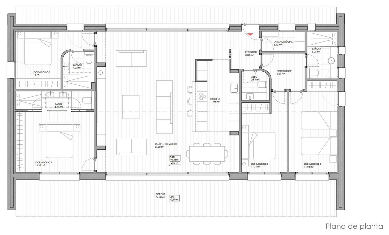Plano de planta de la Vivienda 5