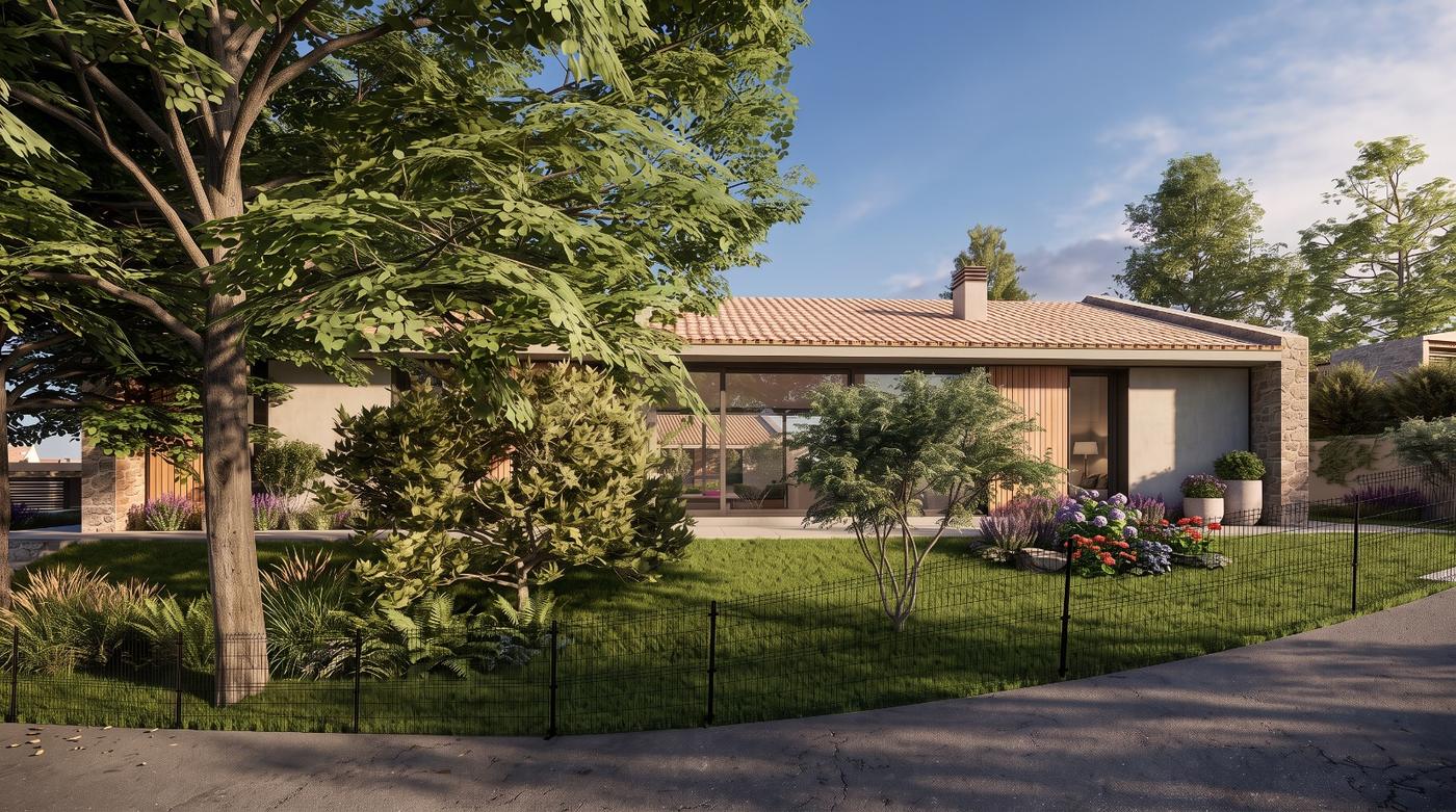 La vivienda entre el arbolado