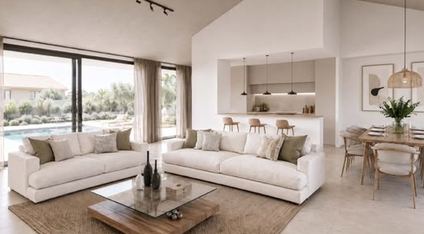 Salón con calidades interiores del Grupo Porcelanosa